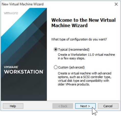 Using Typical Option in New VM Wizard - How to Install Windows 10 in VMware Workstation