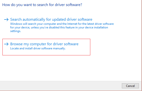 Select Browse my pc for driver software
